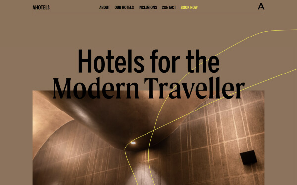 AHotels Home Page Screenshot