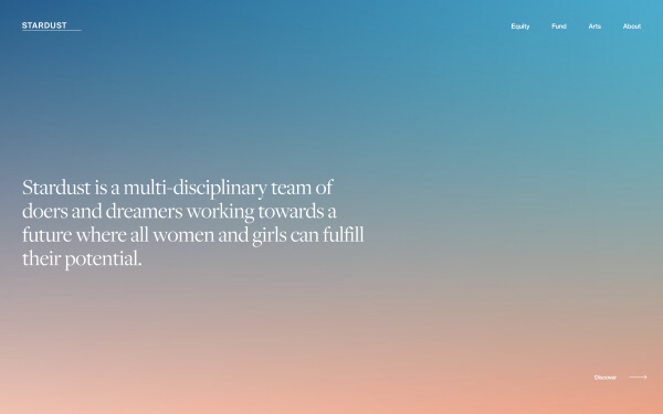 Stardust Home Page Screenshot